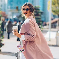 Бусы из натурального розового кварца с цепочкой из бисера мобильные ремни FIND-WH0135-07D