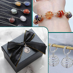 50 шт. 2-х цветные подвески в виде спиральных бусин из железной проволоки IFIN-PH0002-11