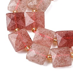 Chapelets de perles aux fraises en quartz naturel&nbsp;G-F839-A07-01
