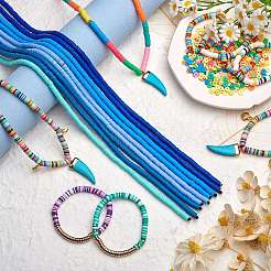 10 нить 5 цвета плоские круглые бусины ручной работы из полимерной глины&nbsp;CLAY-SZ0002-02D