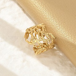 Кольца-манжеты из нержавеющей стали 304 полые широкие для женщин&nbsp;LS-RJEW-G338-24G