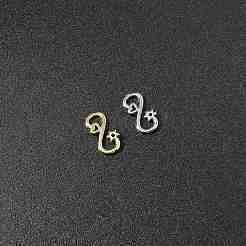 4 шт. 2-х цветные латунные застежки-крючки S-образной формы KK-FS0001-75