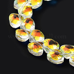 Гальванические треугольные стеклянные бусины&nbsp;EGLA-A036-11A-AB01