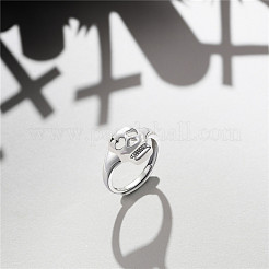 Verstellbare rhodinierte 925 Sterling Silber Fingerringe&nbsp;JR818A