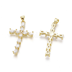 Латунные микропаве прозрачные подвески с фианитом ZIRC-G152-26G