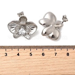 Серьги-гвоздики из латуни с микро-паве и прозрачным фианитом EJEW-H171-01B-P