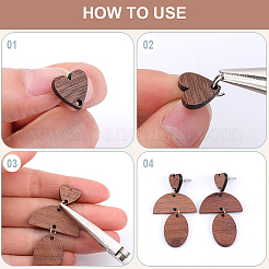 50 шт. деревянная фурнитура для сережек-гвоздиков&nbsp;FIND-SP0001-19C