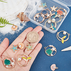 24шт 4 стиля подвески из цинкового сплава с эмалью&nbsp;ENAM-SC0002-52