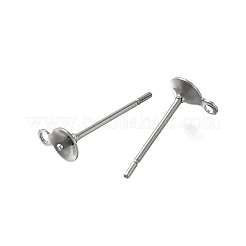 Фурнитура для сережек-гвоздиков из нержавеющей стали 304 с защитой от потускнения STAS-P370-02B-P