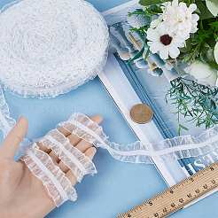 レースのトリム  ポリエステルレースリボンエッジトリミング  ミシンとブライダルの結婚式の装飾用  25x1mm&nbsp;DIY-WH0304-082B
