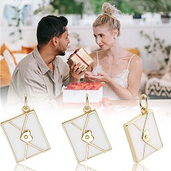 Подвески из латуни с эмалью&nbsp;KK-BBC0020-60G-01