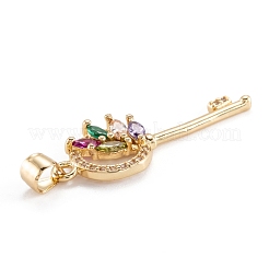 Кулон из латуни с прозрачным кубическим цирконием ZIRC-M114-19G