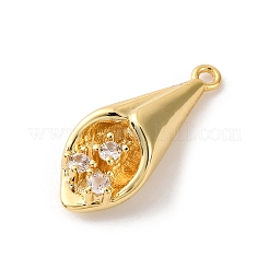 Подвески из латуни с прозрачным фианитом&nbsp;LS-KK-V016-07G