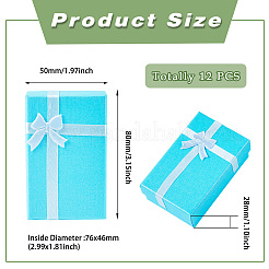 Прямоугольные бумажные подарочные коробки для хранения ювелирных изделий с бантом&nbsp;LS-CON-TAC0014-09B