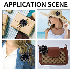 2 шт. пряжки для обуви из полиэстера с цветочным узором&nbsp;DIY-HS0002-13A