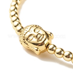 Bracciale elasticizzato con perline in ematite sintetica con testa di buddha in lega&nbsp;BJEW-JB07955