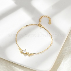 Браслеты из стерлингового серебра с микропаве из кубических цирконий BJEW-V008-02G