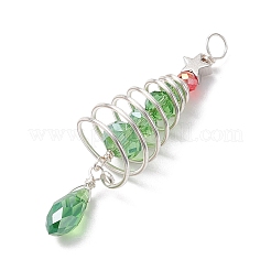 Grands pendentifs en verre avec fil de cuivre sur le thème de Noël&nbsp;PALLOY-JF02857-01