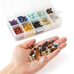 560 pièces 8 styles 6mm perles de pierres précieuses chakra yoga kits de pierres de guérison&nbsp;G-LS0001-02A