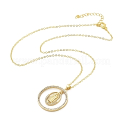 Латунные микропаве прозрачные кубические цирконии кольца подвески ожерелья NJEW-P322-A03-G