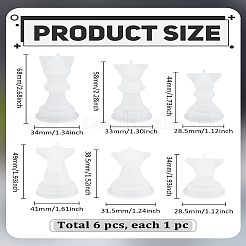 6 Stück 6 Stile DIY Schachfiguren Silikonformen&nbsp;SIMO-LP0001-04