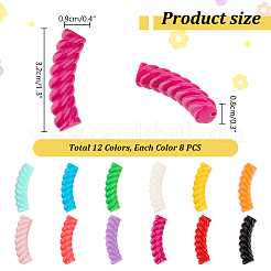 96шт 12 цвета непрозрачных бусин из смолы RESI-PH0002-19