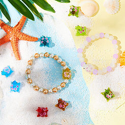 10шт 10 цвета бусины лэмпворк ручной работы LAMP-SC0001-24