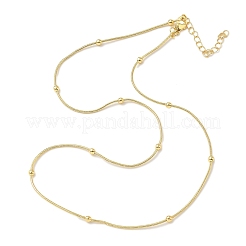 Ожерелья-змейки из латунной круглой цепочки толщиной 1.2 мм для женщин и мужчин NJEW-F350-03G