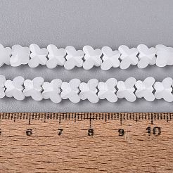 ジェイド風ガラスビーズ連売り  蝶  多面カット  ホワイトスモーク  6x8x4~4.5mm  穴：0.9~1mm  約97~102個/連  22.64~24.61インチ（57.5~62.5cm）&nbsp;GLAA-Q118-01A-A05