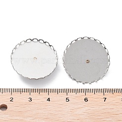 変色しない304ステンレススチールのブローチベースセッティング  ラウンド  ステンレス鋼色  26x2mm  トレイ：25mm&nbsp;FIND-D035-03E-P