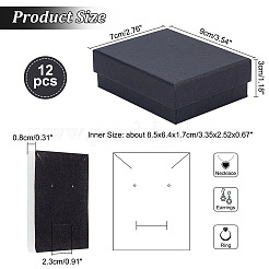 Set di scatole per gioielli in carta di cartone riempito di cotone kraft da 12 pz&nbsp;CBOX-TA0001-05