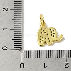 Pendentifs en laiton plaqué or véritable 18k avec pavé de zircone cubique&nbsp;KK-M283-02E-02