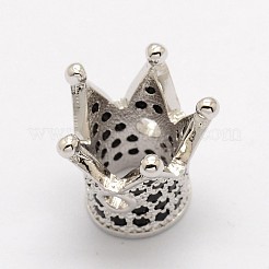 Micro ottone corona spianare perline cubic zirconia&nbsp;ZIRC-P013-02-FF