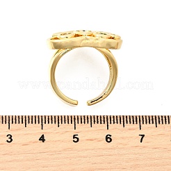 Латунные микро проложить манжеты кольца кубического циркония RJEW-C134-02G