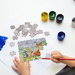 60 шт. незаконченный деревянный пазл&nbsp;DIY-GL0005-44