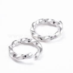 304ステンレススチールオープン丸カン  ツイストラウンド  銀  8x1.2mm  17ゲージ  内径：5.5~6mm&nbsp;X-STAS-F191-12S-B