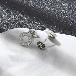 Серьги-гвоздики из нержавеющей стали 304 с микропаве из прозрачных кубических цирконий STAS-Z107-01P-02