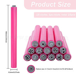 15шт 15 стиля пластиковых ручек-штампов для нейл-арта TOOL-WH0165-08