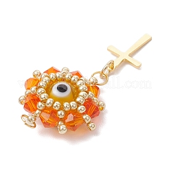 Подвески из стеклянных бусин от сглаза PALLOY-MZ00628-02