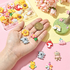 30шт 15 стиля непрозрачные подвески из смолы&nbsp;RESI-YW0003-30