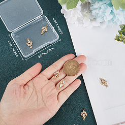 8 Stück Messing Pavé klar Zirkonia Verbinder Charms&nbsp;ZIRC-BBC0002-26