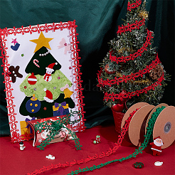 2 рулон 2-х цветной фетровой кружевной отделки в виде рождественских снежинок OCOR-PH0003-94