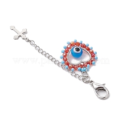 Подвеска в виде сердца из стеклянных бусин и лампворк ручной работы от сглаза HJEW-MZ00211