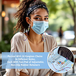 9шт 9 стиля цепочки для очков AJEW-TA0002-46