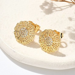 Серьги-гвоздики из циркония EJEW-D305-04G