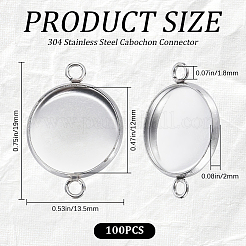 100 connecteur de cabochon en acier inoxydable 304&nbsp;STAS-CN0001-81