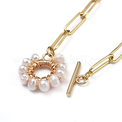 Ensembles de bijoux collier et bracelet chaînes trombones en laiton&nbsp;SJEW-JS01098