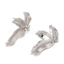 Фурнитура для серег-гвоздиков из латуни с паве из прозрачного кубического циркония&nbsp;LS-KK-N256-27P