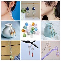 16 шт. двухцветные стеклянные бусины для изготовления колокольчиков&nbsp;GLAA-BY0001-04