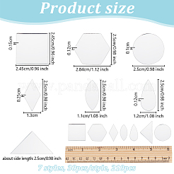 210 шт. 7 стиля стеклянной зеркальной мозаичной плитки DIY-OC0011-76